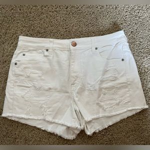 American Eagle White Distressed Jean shorts